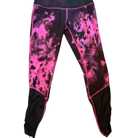 Lululemon Women's Sweaty Endeavor Tight Leggings Size 12 Raspberry Black - Picture 1 of 6